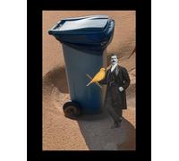 Man with Canary by Trash Bin - Collage Journal for Creative Notes