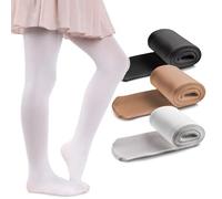 MANA MANA 3-Pack Collant per bambine tinta unita - Calzini coprenti carini per bambini per scuola, danza, balletto - Morbidi ed eleganti, 40 DEN, Made in Italy, 3 paia, Multicolore, 110/116 cm
