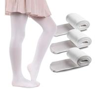 MANA MANA 3-Pack Collant per bambine tinta unita - Calzini coprenti carini per bambini per scuola, danza, balletto - Morbidi ed eleganti, 40 DEN, Made in Italy, 3 paia, Bianco, 146/152 cm