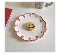 MANAFEEL Piatto da Portata di Frutta Piatto da tavola in ceramica dipinta a mano in pizzo cavo francese Piatto da frutta for la decorazione della casa Piatti di Frutta