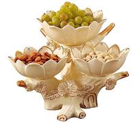 MANAFEEL Piatto da Portata di Frutta Piatto di frutta Soggiorno Piatto di dadi in ceramica for uso domestico Scatola di frutta secca divisa Piatto di snack for caramelle Creativo Piatti di Frutta