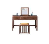 MANAFEEL Tavolo da toeletta in stile cinese in legno, per camera da letto, con specchio, scrivania per trucco