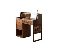 MANAFEEL Toeletta in legno per camera da letto, toeletta con armadietto, tavolo da toeletta in legno, scrivania per trucco