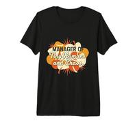 Manager of Tiny Humans e Chaos Groovy Retro Mamma Insegnante Maglietta Premium