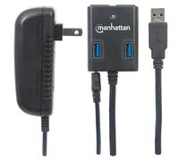 Manahattan Hub USB 3.0 4 Porte con Alimentatore 5V 3A Nero Alimentazione hub a 4