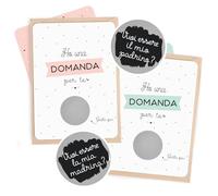 Manahia - Set 2 Biglietti Gratta e Vinci Padrini - Vuoi essere il mio Padrino/la mia Madrina? - Idea Originale per Chiedere e Annunciare il Battesimo - Buste Kraft incluse