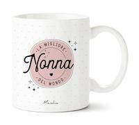 Manahia - Tazza Nonna - La migliore Nonna del mondo | Regalo Originale ed Emozionante Compleanno, Natale, Festa dei Nonni o Mamma | Idea Pensierino Sorpresa | Include Scatola Kraft