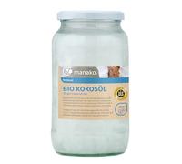 Manako Bio Olio di Cocco/Cocco Fett, pressato a freddo, puro al 100%, In Vetro, 900 ML (1 X 0,9 L)