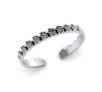 Manannan's Onde Bracciale a Fascia 925 Argento Sterling Sottile Celtico Gioielli