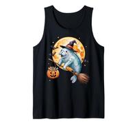Manatee Witch Broom Ride with Pumpkin Moon Sea Animal Canotta