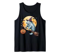 Manatee Witch Broom Ride with Pumpkin Moon Sea Animal Canotta
