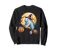 Manatee Witch Broom Ride with Pumpkin Moon Sea Animal Felpa