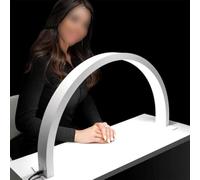 ManbaEU Lampada da scrivania a metà anello per unghie e ciglia a intensità variabile LED da 30 W con luminosità regolabile in tre colori da 3000 a 6000 K,White2