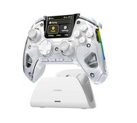 ManbaOne Controller di gioco wireless con schermo interattivo per Switch/Windows PC/iOS/Android, effetto Hall Stick e trigger con dock di ricarica (bianco)