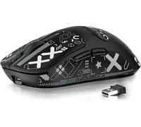 MANBASNAKE Mouse da gioco wireless + Griptape, 49 g, mouse ergonomico per computer a tripla modalità, sensore PAW3395 26 K DPI, durata della batteria 200 ore, pulsanti programmabili, accessori da