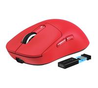 MANBASNAKE PixArt PAW3395 - Mouse da gioco super leggero BT/2,4 G, sensore da gioco X3 Pro 4K/8K Hz, 59 g, 26000 DPI, pulsanti programmabili per Win11/Xbox/PS/Mac (rosso)
