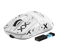 MANBASNAKE PixArt PAW3395 - Mouse da gioco super leggero BT/2.4G da 59 g, sensore da gioco PAW3395, 26000 DPI, Griptape, pulsanti programmabili per Win11/Xbox/PS/Mac (bianco)