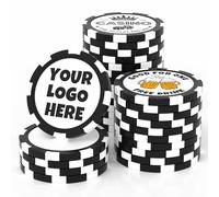 MANBATTLE 25 fiche da poker personalizzate in argilla, 40 mm, 11,5 grammi, fiche da poker personalizzate con logo o testo, fiche personalizzate per drink per bar, festa, biglietto da visita, club di