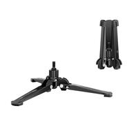 Manbily Base monopiede M-2, vite da 3/8" con tre piedi, mini treppiede da tavolo, supporto da viaggio per fotocamera DSLR a testa fluida a sfera, inclinabile di 20° e rotazione di 360° (nero)