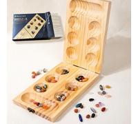 Mancala Gioco da Tavolo in Legno Grande Portatile per 2 Giocatori