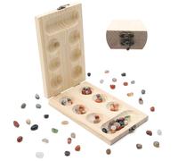Mancala -Gioco da Tavolo Kalaha, Mancala Kalah, Giochi di Mancala Strategia, Legno Naturale Ispessito +Belle Pietre Colorate, Giochi da Tavolo per Famiglie, Gioco di Intelligenza per Bambini Adulti