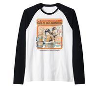 Mancanza di Auto Consapevolezza Vintage Scienza Sarcasmo Grafico Maglia con Maniche Raglan