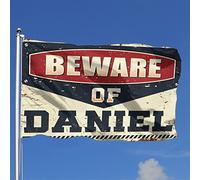 ManCave, accessori e decorazioni con bandiera Beware Of Daniel, poster divertenti per dormitorio universitario per dormitorio divertente (152 x 244 cm)