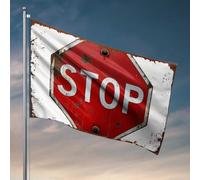 Mancave Accessories - Poster da uomo, stile rustico, rosso, con scritta "Stop", divertente decorazione per la stanza (30 x 45 cm)