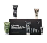 ManCave Hydration+ Skincare Collection Set regalo, Crema idratante protettiva SPF 20, Detergente viso, Scrub viso, Siero viso ialuronico, Gel occhi anti-fatica, Dermatologicamente testato