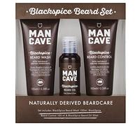 ManCave Kit Barba da Uomo Blackspice con 3 Prodotti per la Cura della Barba, Regalo Uomo Adatto ai Vegani, Tubetti in Plastica Riciclata, Prodotti in Inghilterra