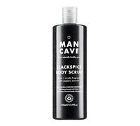 ManCave scrub corpo Blackspice 500 ml, aroma caldo e legnoso, scrub esfoliante con polvere di pomice e carbone, formulazione naturale, adatto ai vegani, prodotto in Inghilterra