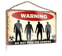 Mancave Segni e Decorazione Attenzione: Do Not Feed The Zombies. Divertente cartello da cucina autunnale decorazione per esterni (20 x 30 cm)