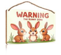 Mancave Signs and Decor Warning: The Bunny Zone Funny Kitchen Signs Fall Outdoor Decor (20 x 30 cm)