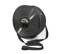 Mancha de Creación - Borsa realizzata con dischi in vinile LP, tessuto e design, borsa a tracolla rotonda da donna, tracolla regolabile, retrò, vintage, casual. Nero Size: Tela Negra