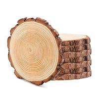 MANCHAP 6 dischi rotondi in legno non finiti, 18-20 cm, per artigianato, pittura, progetti fai da te