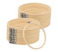 MANCHAP Confezione da 20 cerchi da ricamo da 20 cm, anelli da ricamo regolabili, telaio da ricamo, cerchi in bambù per punto croce per lavori artigianali