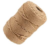 MANCHAP Corda di iuta naturale, 100 m x 6 mm, corda di iuta intrecciata, 328 FT x 1/4 in 4 fili, corda di canapa intrecciata, corda decorativa per giardinaggio, artigianato, impacchettamento