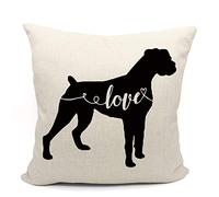 Mancheng-zi Federa per cuscino con cane boxer, 45 x 45 cm, decorazione per cani boxer, regalo per donne