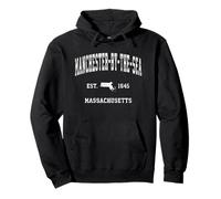 Manchester-by-the-Sea Massachusetts MA Vintage Athletic Sport Felpa con Cappuccio