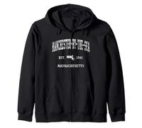 Manchester-by-the-Sea Massachusetts MA Vintage Athletic Sport Felpa con Cappuccio