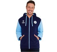 MANCHESTER CITY F.C. Felpa con cappuccio da uomo con cerniera, idea regalo per ragazzi, blu navy/blu., 3XL
