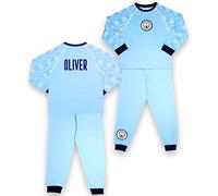 Manchester City F.C - Pigiama Personalizzato per Bambini - Pigiama Azzurro a Maniche Lunghe - 100% Cotone - Merce Ufficiale 13/14