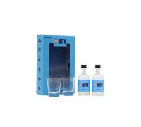 Manchester City F.C - Premium Vodka Miniature Gift Pack (Includes Shot Glasse...