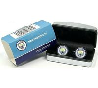 Manchester City FC da Uomo di Lusso Colore Metallo Crest Camicia Gemelli Mcfc