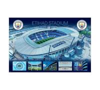 Pyramid International Manchester City - Poster dello Stadio Etihad, Vista aerea e dettagli, 61x92 cm