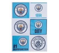MANCHESTER CITY FC Multi A4 - Set di adesivi per auto (taglia unica), colore: bianco/azzurro, Bianco/Celeste, Taglia unica