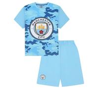 MANCHESTER CITY Football Club - Pigiama corto mimetico per ragazzi, Blu, 11-12 Years