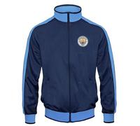 Manchester City - Giacca da uomo in stile retrò, regalo ufficiale, Maniche blu navy/cielo, XL