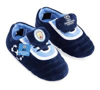 MANCHESTER CITY Pantofole da calcio 3D FC per bambini e ragazzi, taglia UK 10-6, Champions League, pantofole invernali antiscivolo, regalo per ragazzi, Marina Militare, 36/37 EU