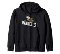 Manchester England - Stampa 3D Decorata con api Felpa con Cappuccio